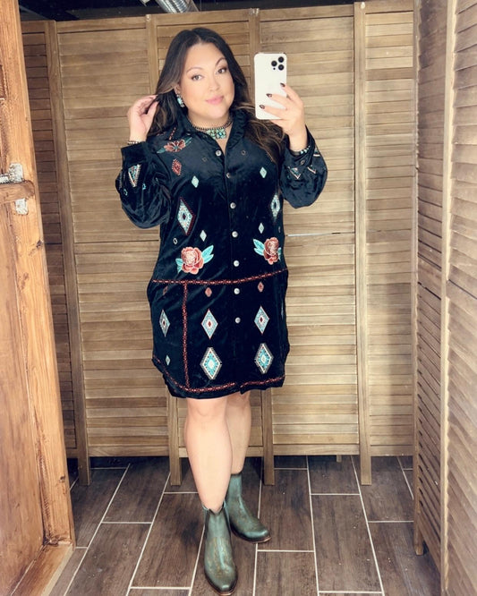 Velvet Rose Ranch Dress
