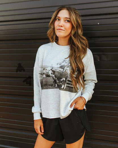 Vintage Heifer Crop Crew Neck