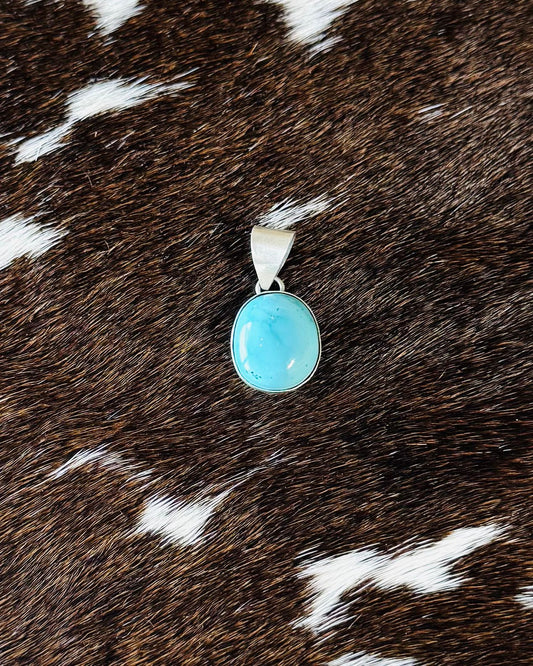 Simple Round Turquoise Dainty Pendant *Native