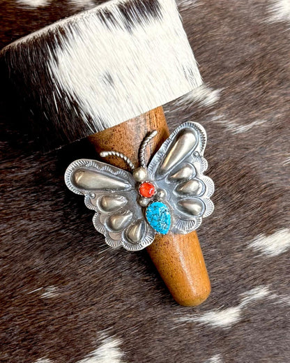 T. Yazzie Adjustable Turquoise & Spiny Ring *Native