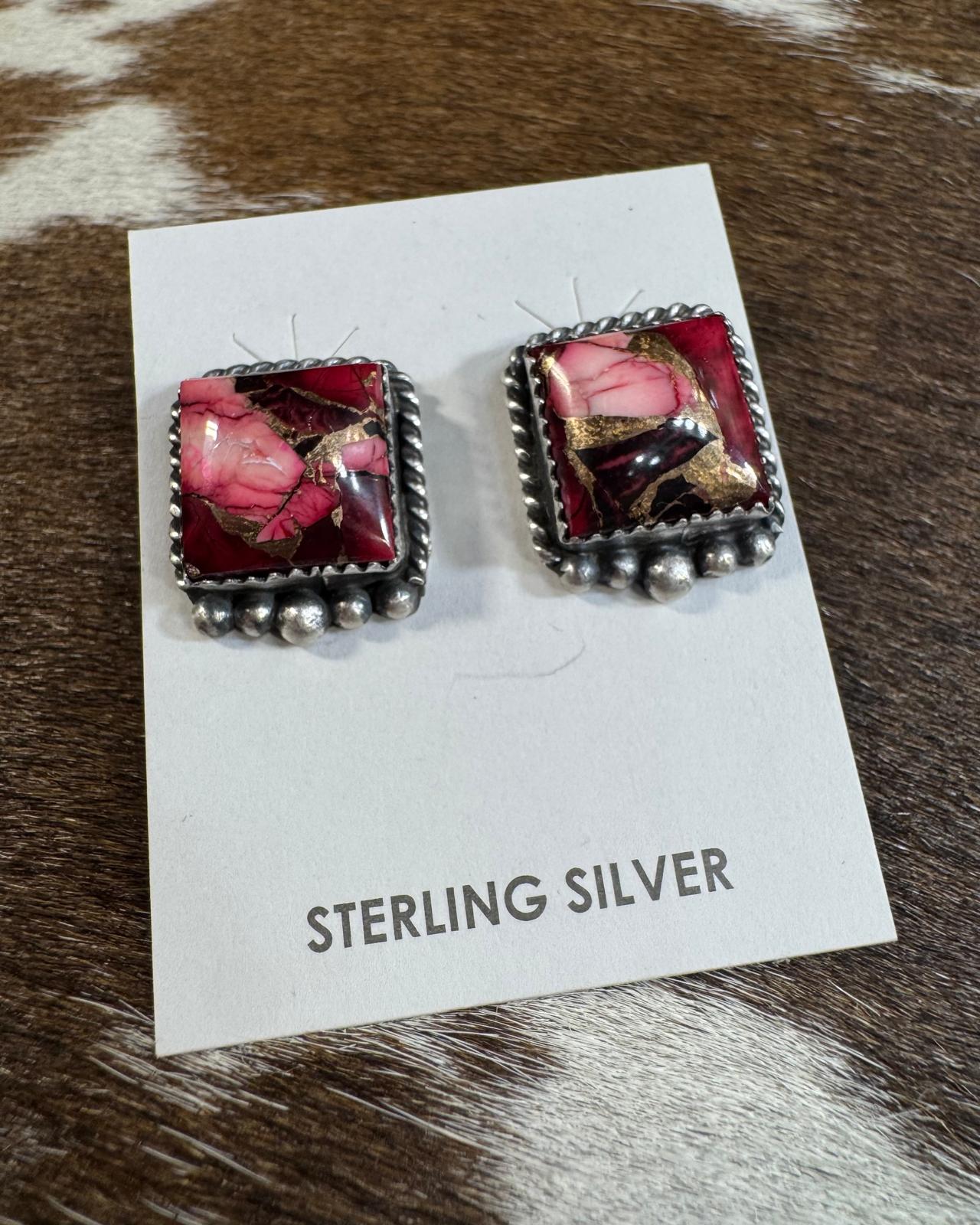Rose Dahlia Freda Martinez Square Studs *Native