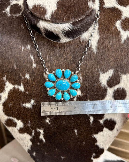 Geraldine James Turquoise Cluster Necklace *Native