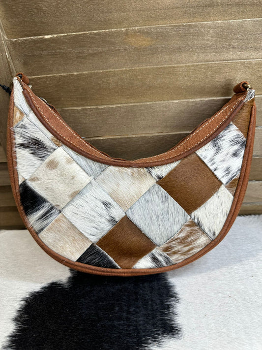 Myra Mini Half Moon Cowhide Bag