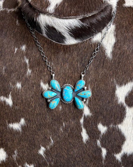 Turquoise Bow Chain Necklace *Native