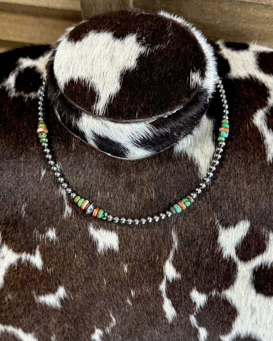 Spiny Mix Sterling Pearl Necklace