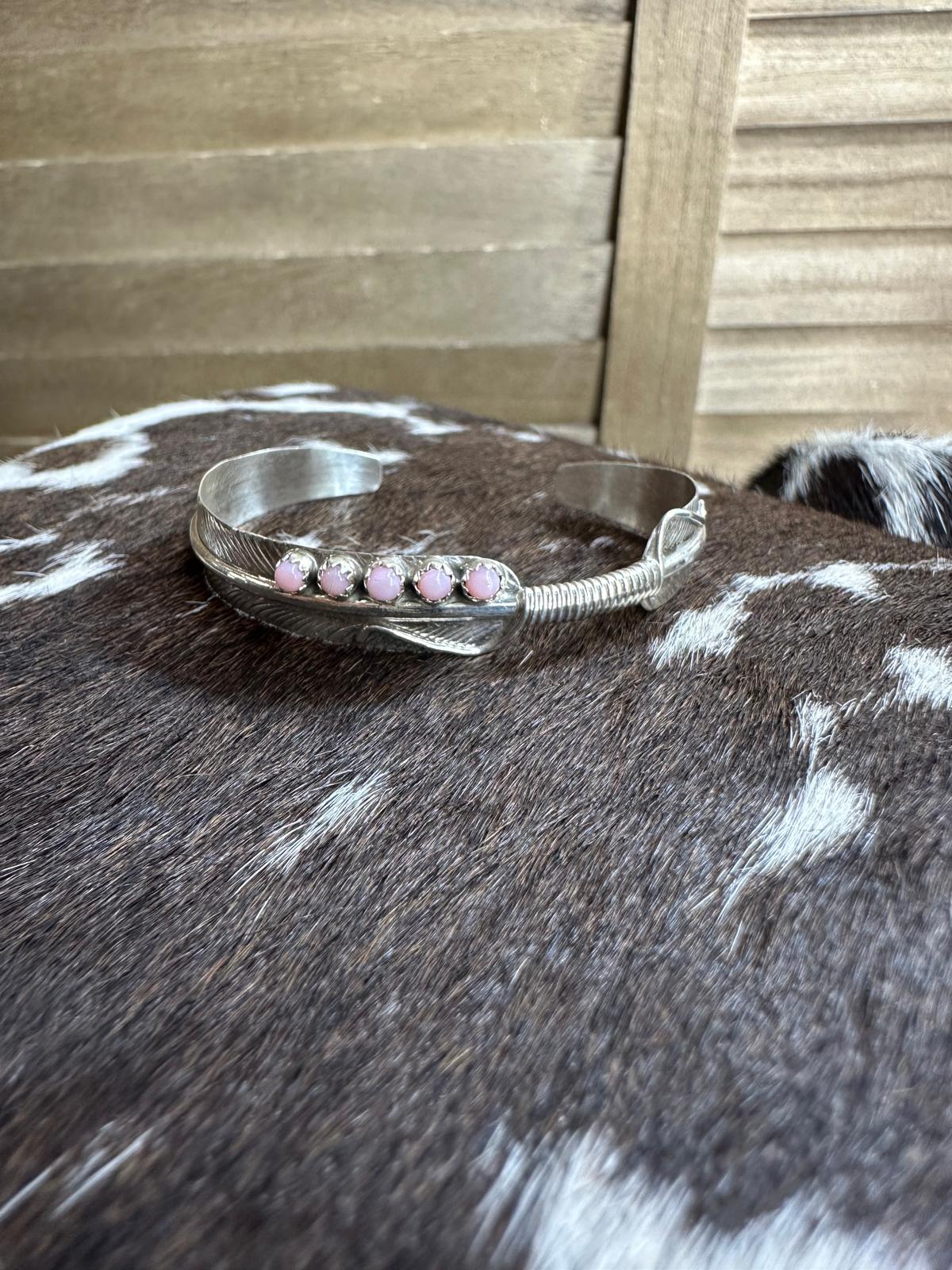 Pink Conch Feather Cuff