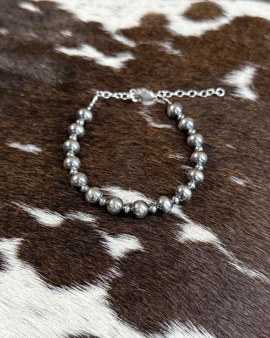 5-8” 6mm 3mm Multi Sized Sterling Pearl Bracelet