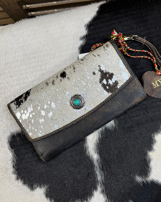 Myra Acid Wash Cowhide Wallet