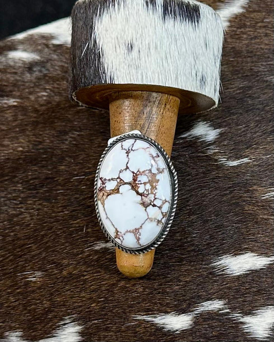 Tia Long Adjustable Oval Wild Horse Ring *Native