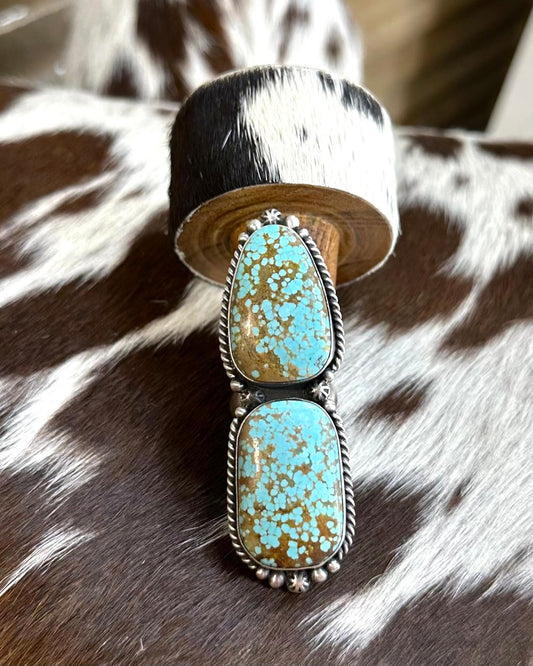 Eugene Balone #8 Adjustable 2 Stone Ring *Native