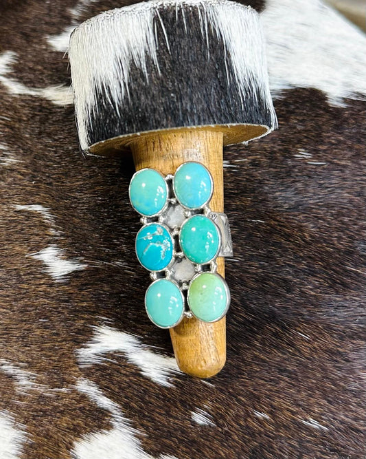 Turquoise Pebbled Adjustable Ring *Non Native