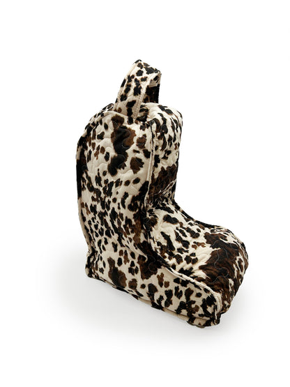 Bella Hide Brown Quilted Boot Bag