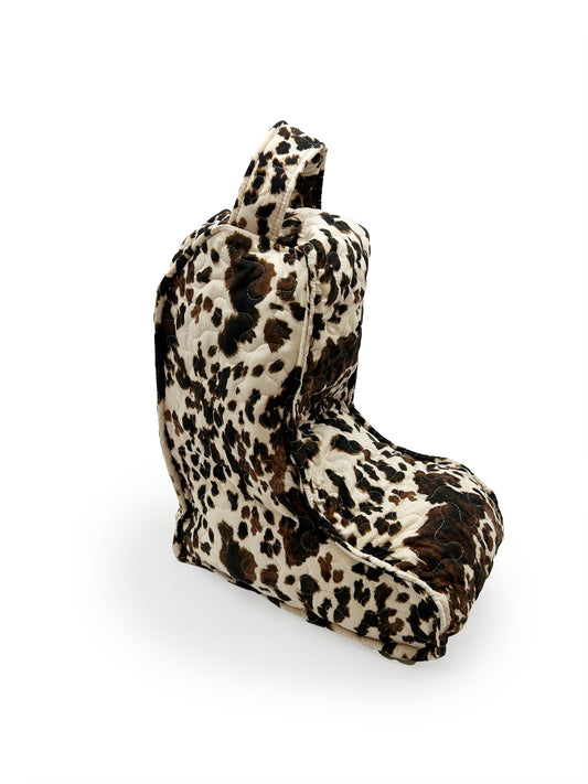 Bella Hide Brown Quilted Boot Bag