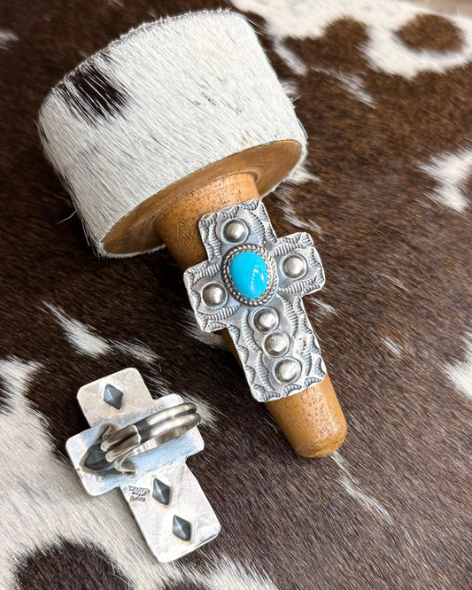 T. Yazzie Adjustable Cross Ring *Native