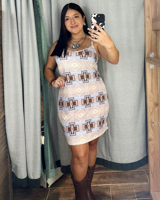 Aztec Light Pattern Mini dress