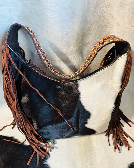 Cowhide Fringe Shoulder Bag