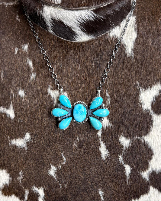 Turquoise Bow Chain Necklace *Native