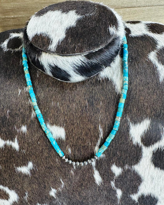 Turquoise Sterling Pearl Stacker