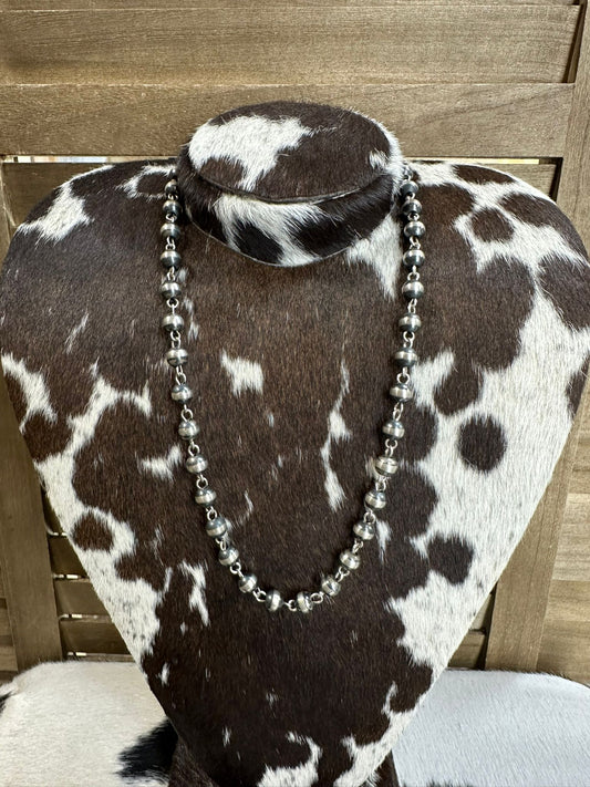 8mm Rosary Style Sterling Pearls 23”