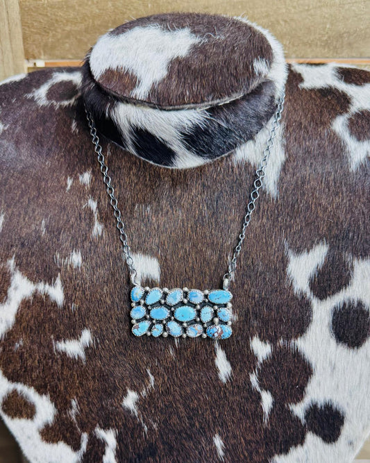 19" Golden Hills Pebbled Bar Necklace *Native