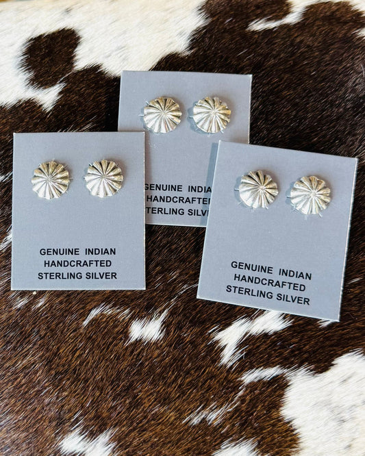 Small Sterling Concho Stud