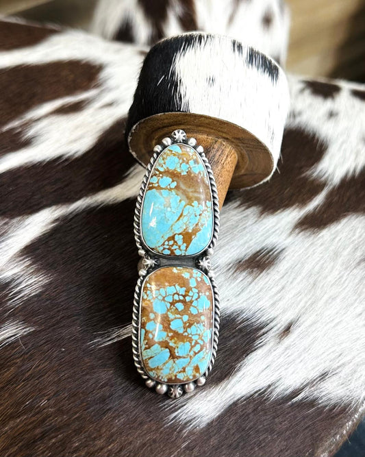 Eugene Balone #8 Adjustable 2 Stone Ring *Native