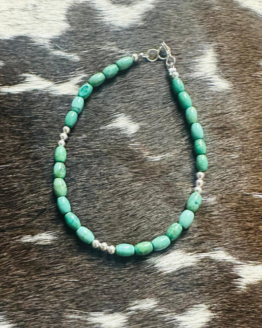 8" Green Turquoise Bracelet