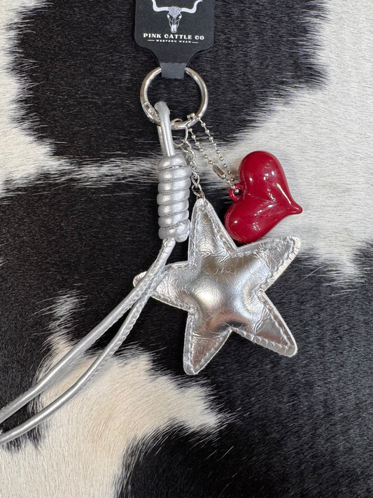 Silver Star Bag Charm