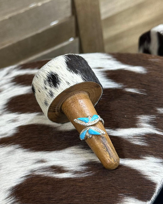 Turquoise Butterfly Adjustable Ring *Native