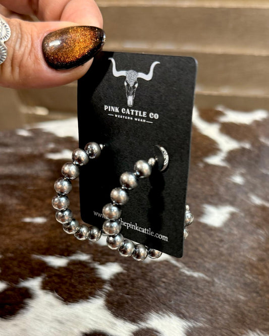 Sterling Pearl Half Hoop