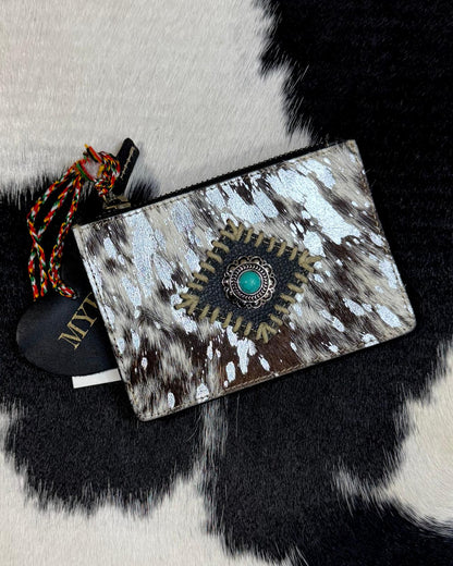 Myra Acid Wash Cowhide Card Case