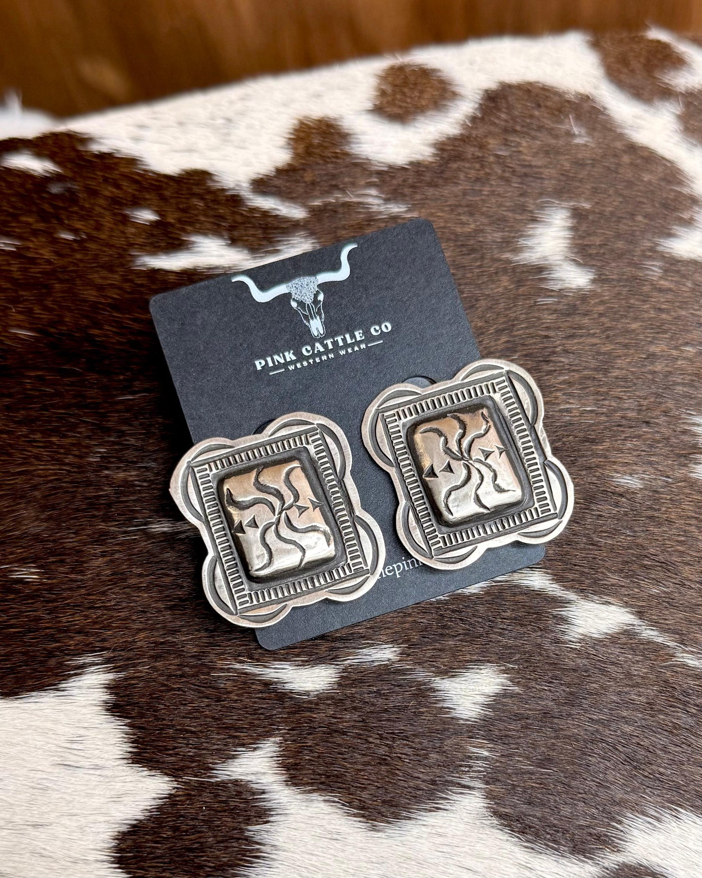 Leander Tahe Sterling Frame Earrings *Native