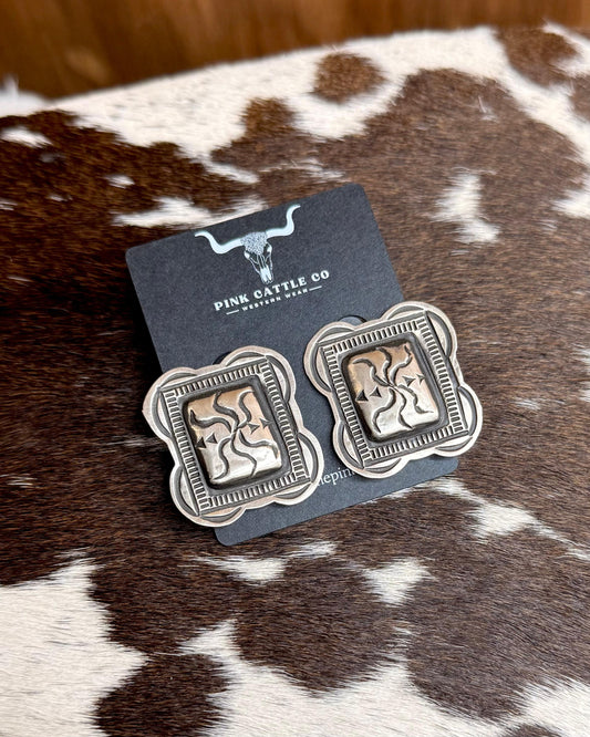 Leander Tahe Sterling Frame Earrings *Native