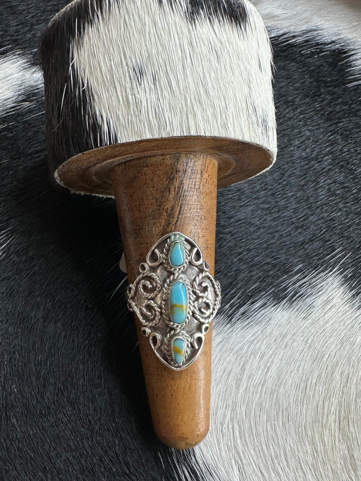 Sterling 3 Stone Turquoise Ring *NonNative