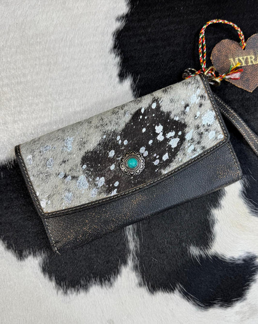 Myra Acid Wash Cowhide Wallet