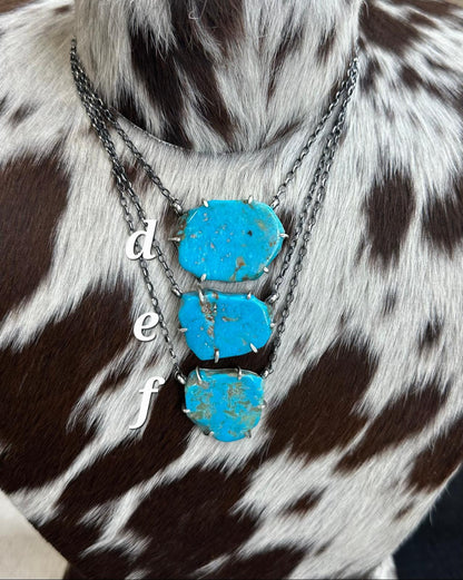 Donavan Skeets Waterproof Darker Turquoise Slab Necklace *Native