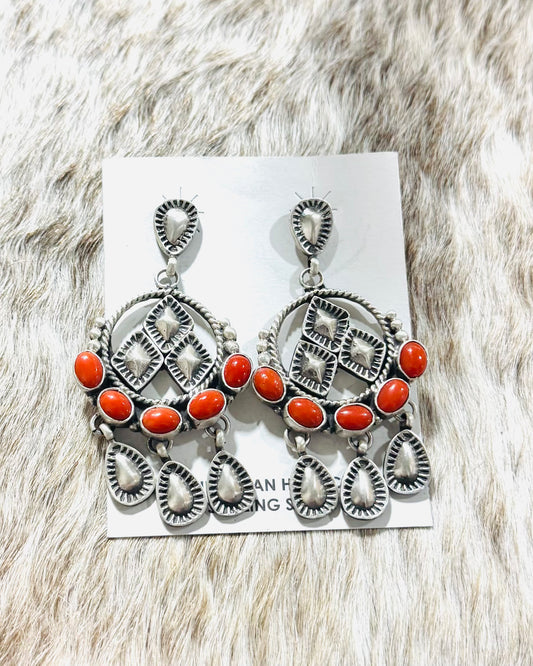 Coral Dangle Earrings *Native