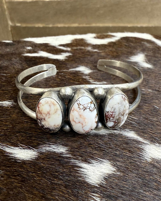 Augustine Largo Wild Horse 3 Stone Cuff *Native