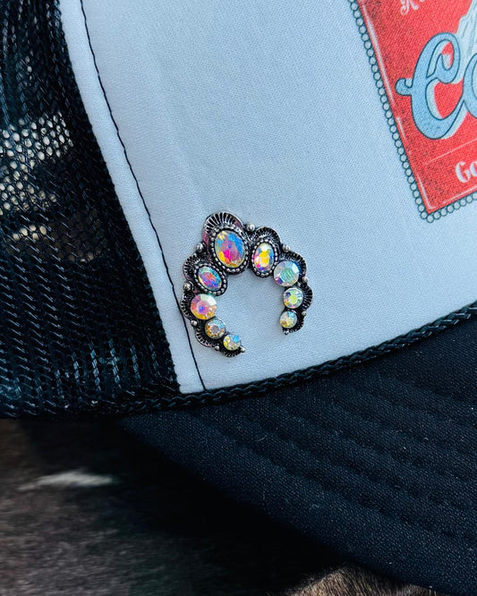 Naja Rhinestone Silver Hat Pin