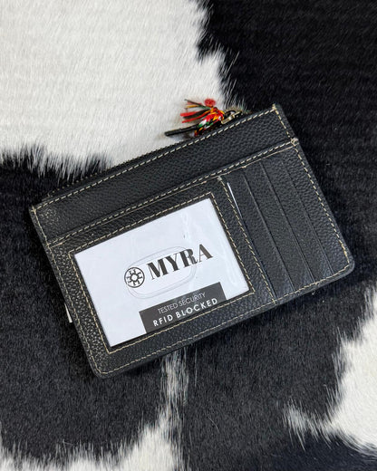 Myra Acid Wash Cowhide Card Case
