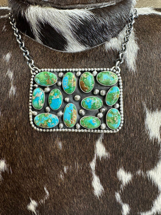 P.Yazzie Pebbled Square Sonoran Necklace *Native
