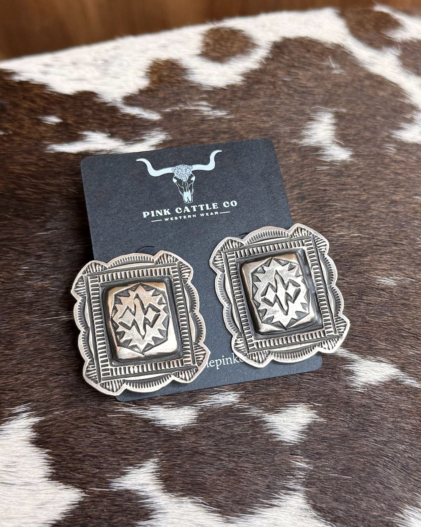 Leander Tahe Sterling Frame Earrings *Native