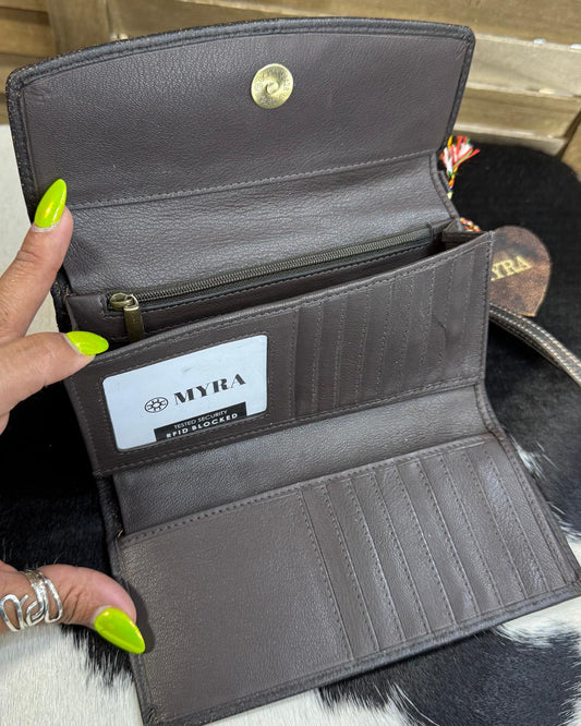 Myra Acid Wash Cowhide Wallet