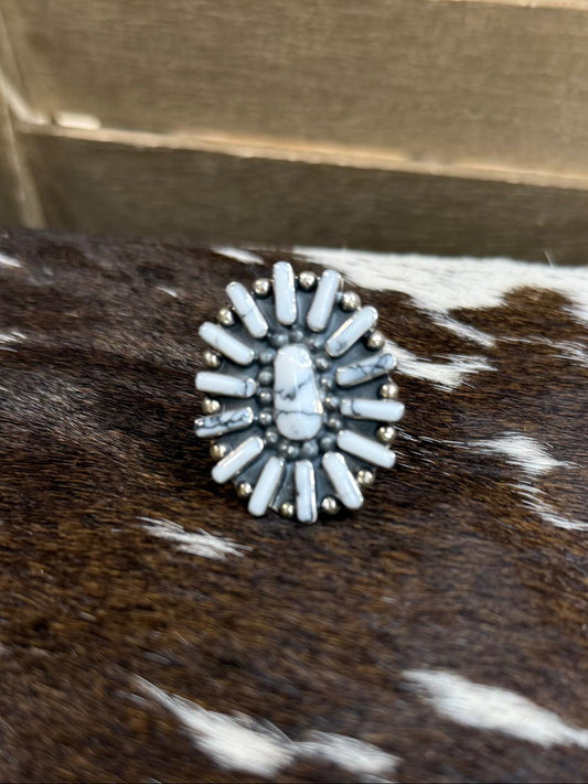 Howlite Cluster Ring *Non Native