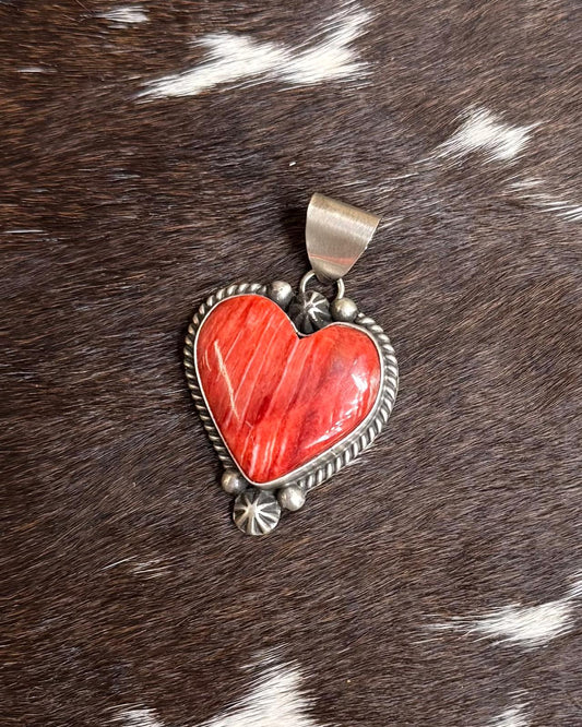 Red Spiny Heart Pendant - Native