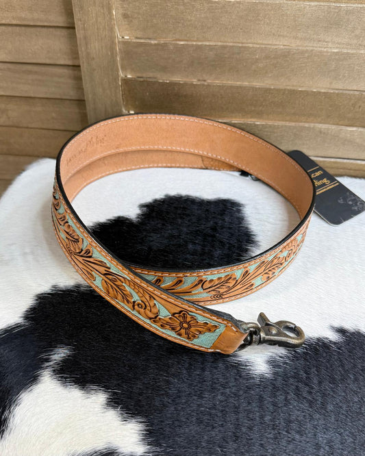 AD Tooled Turquoise Bag strap