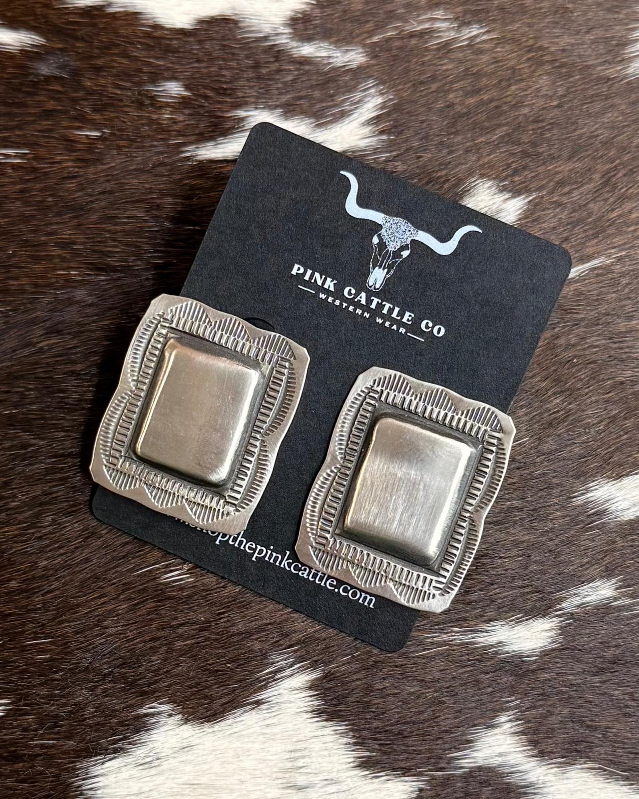 Leander Tahe Sterling Square Earrings *Native