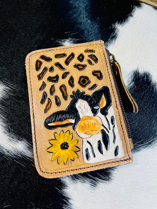 Cow Cowhide Coin Wrislet