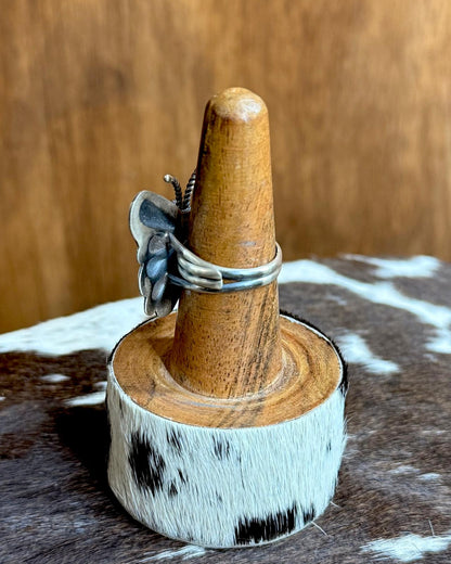 T. Yazzie Adjustable Turquoise & Spiny Ring *Native