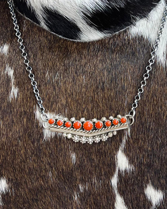 Multi Coral Stone Necklace *Native